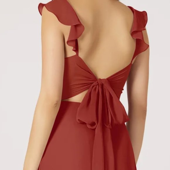 Azazie Everett Bridesmaid Dress in Terracotta - Picture 3 of 4